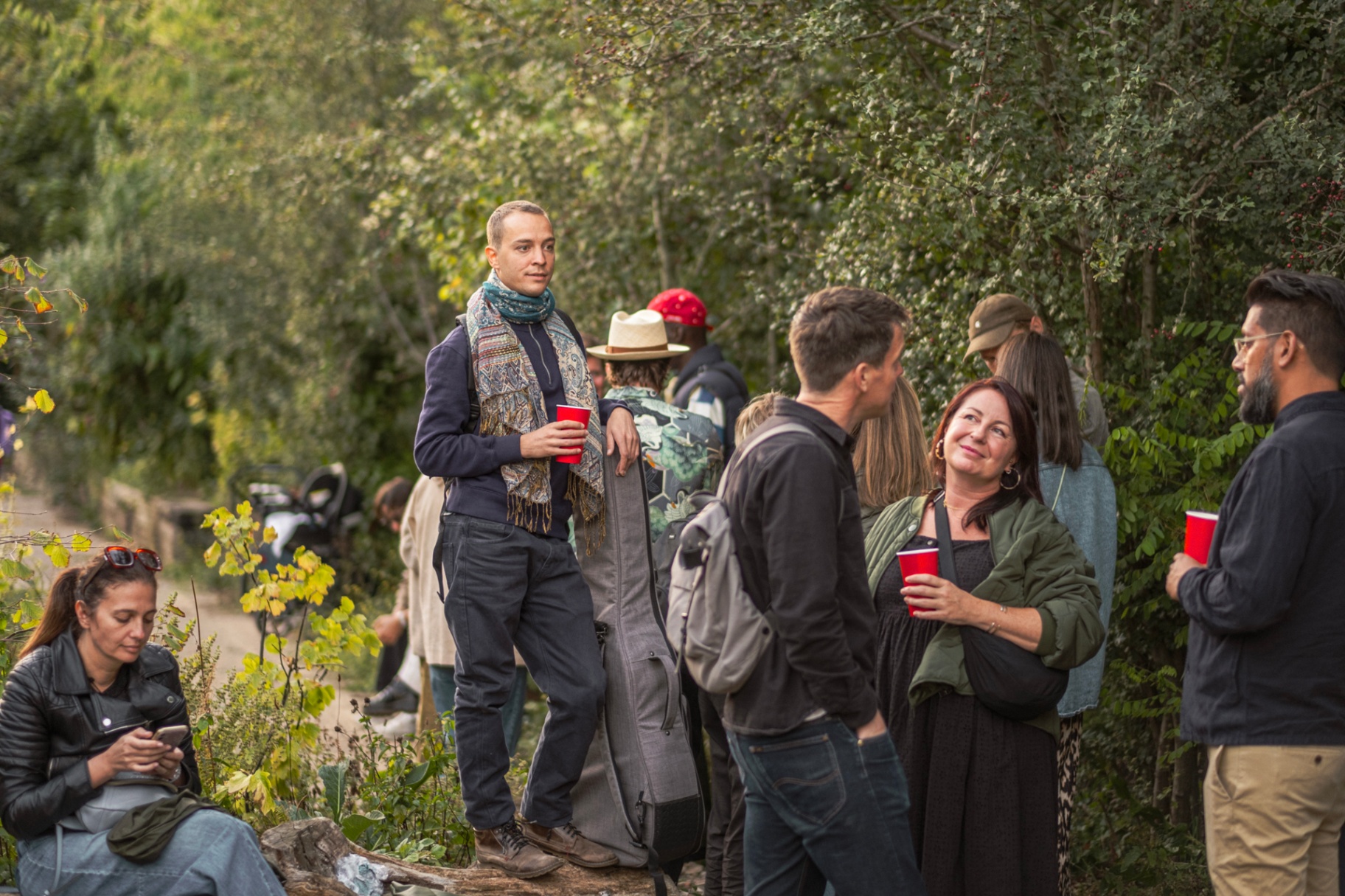 A gathering in the garden